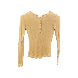 Pink Lily Ribbed Henley‎ Long Sleeve Button Up Shirt Xs Stretch Soft Cozy